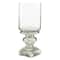 16" Silver Glass Traditional Candle Holder